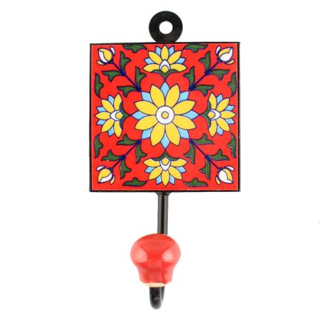 Sunflower Ceramic Tile Hook